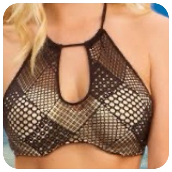 A. Che Netted Up Brigitte Halter Top, L, XL - NWT - Picture 1 of 6